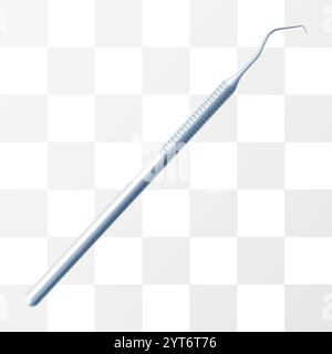 Dentist surgery tools isolated on white background. Dental surgical steel tools, Periodontal Scalers or surgeon teeth operation equipment. Realistic 3 Stock Vector