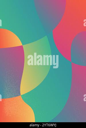 Retro Textured Gradient in Warm Hues. Abstract gradient background with flowing. Subtle grainy texture adds a retro, dynamic effect vector illustratio Stock Vector