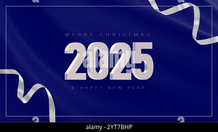 2025 Happy New Year Background Design. Banner, Poster, Greeting Card. 3D Vector Illustration. Template for New Year banners, flyers, greeting cards. Stock Vector