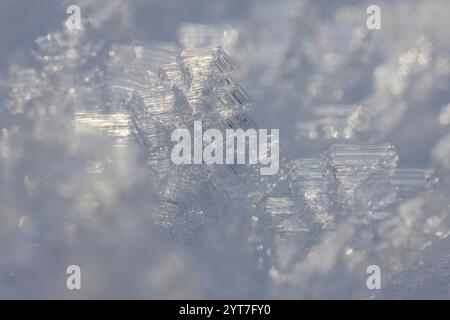 Ice crystals in winter, close-up Stock Photo