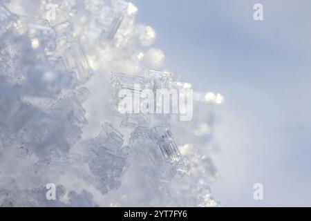 Ice crystals in winter, close-up Stock Photo