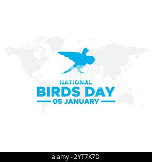 National bird day. January 05. Gradient orange. Bird icon. White background. Poster, banner, card, background.Social Media post for National Bird Day Stock Vector