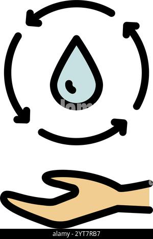 Filter water line icon. Osmosis and desalination. Filtration process. Potable water. Flat sign of filter water vector icons for web design isolated on Stock Vector
