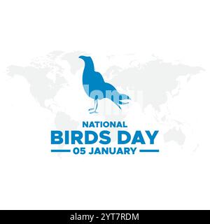 National bird day. January 05. Gradient orange. Bird icon. White background. Poster, banner, card, background.Social Media post for National Bird Day Stock Vector