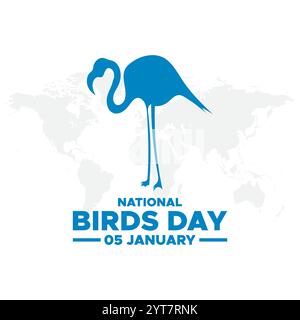 National bird day. January 05. Gradient orange. Bird icon. White background. Poster, banner, card, background.Social Media post for National Bird Day Stock Vector