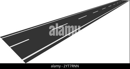 Long, straight road stretching into the distance against a white ...