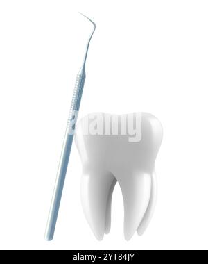 Tooth and dental mirror for teeth isolated on transparent background. Dental professional tools for monitoring and treating human teeth and oral cavit Stock Vector