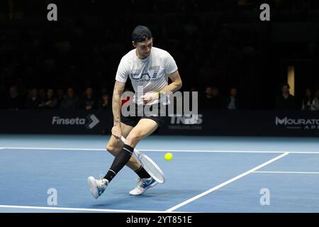 London, UK. 06th Dec, 2024. London, England, December 6th 2024: Alexander Bublik of Kazakhstan during the UTS 2024 Grand Final at the Copperbox Arena in London, England (Alexander Canillas/SPP) Credit: SPP Sport Press Photo. /Alamy Live News Stock Photo