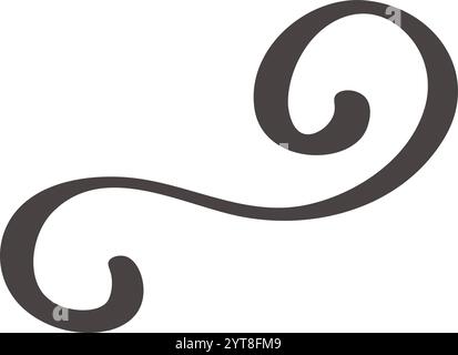 Hand drawn swirl design adds a touch of elegance and sophistication, creating a visual sense of movement and grace with its flowing lines and Stock Vector