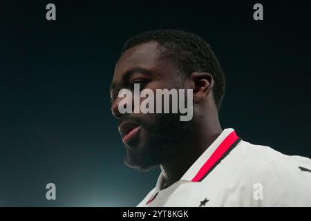 Bergamo, Italia. 06th Dec, 2024. AC Milan's Yunus Musah during the Serie A soccer match between Atalanta and Ac Millan at the Gewiss Stadium in Bergamo, north Italy - Friday, December 6, 2024. Sport - Soccer . (Photo by Spada/Lapresse) Credit: LaPresse/Alamy Live News Stock Photo