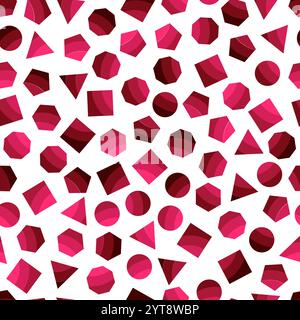Seamless  geometric pattern with dark red squares for tissue and postcards. Trendy geometric elements. Hipsters modern color background. Vector illust Stock Vector