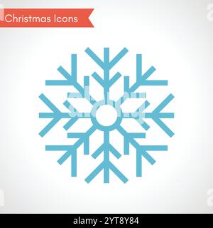 Blue Christmas Snowflake. Christmas Icon. Vector illustration Stock Vector