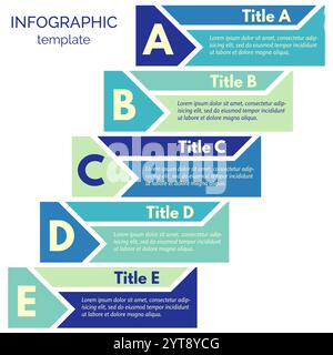 Five steps infographic design elements. Step by step infographic design template. Vector illustration Stock Vector