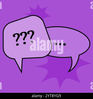 Communication speech bubbles on purple background. Vector illustration Stock Vector