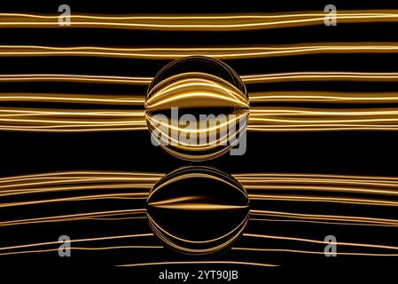 Glass ball photography with light painting Stock Photo