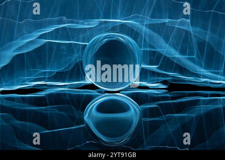 Light painting with Lensball Stock Photo