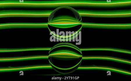 Light painting with Lensball Stock Photo