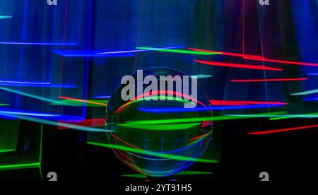 Light painting with Lensball Stock Photo