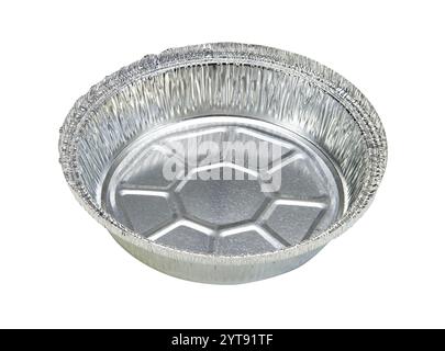 Empty aluminum take out container Stock Photo