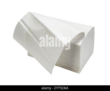 Stack of white paper napkins Stock Photo