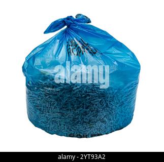 Blue trash bag Stock Photo