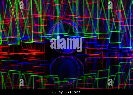 Light painting with Lensball Stock Photo