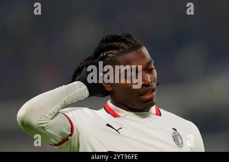 Bergamo, Italia. 06th Dec, 2024. AC MilanÕs Rafael Leao during the Serie A soccer match between Atalanta and Ac Millan at the Gewiss Stadium in Bergamo, north Italy - Friday, December 6, 2024. Sport - Soccer . (Photo by Spada/Lapresse) Credit: LaPresse/Alamy Live News Stock Photo