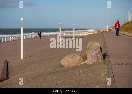 Promenade on the North Sea coast Stock Photo