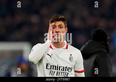 Bergamo, Italia. 06th Dec, 2024. AC Milan's Matteo Gabbia during the Serie A soccer match between Atalanta and Ac Millan at the Gewiss Stadium in Bergamo, north Italy - Friday, December 6, 2024. Sport - Soccer . (Photo by Spada/Lapresse) Credit: LaPresse/Alamy Live News Stock Photo