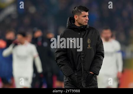 Bergamo, Italia. 06th Dec, 2024. AC MilanÕs Alvaro Morata during the Serie A soccer match between Atalanta and Ac Millan at the Gewiss Stadium in Bergamo, north Italy - Friday, December 6, 2024. Sport - Soccer . (Photo by Spada/Lapresse) Credit: LaPresse/Alamy Live News Stock Photo