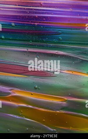 Air bubbles in colored glass Stock Photo