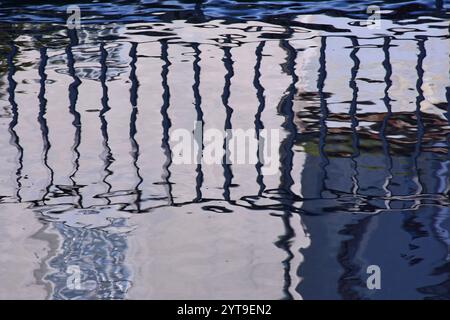 In the water - Bridge railing Stock Photo