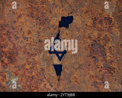 National flag of Israel on rusty metal texture Stock Photo - Alamy
