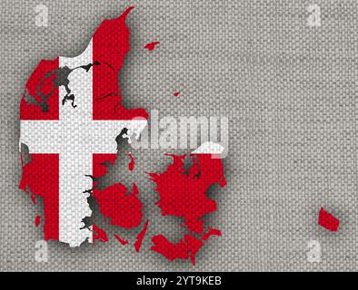 Map of Denmark on texture Stock Photo - Alamy