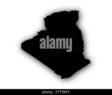 Map of Algeria with shadows Stock Photo - Alamy