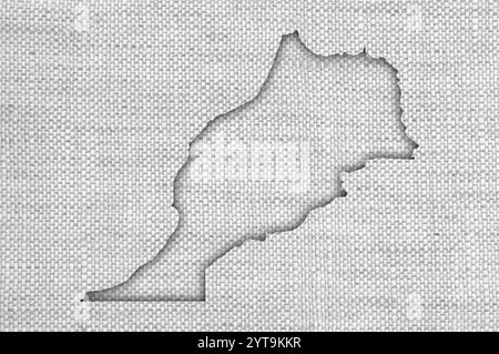 Map of Morocco on old linen Stock Photo - Alamy