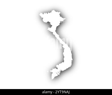 Map of Vietnam with shadows Stock Photo - Alamy