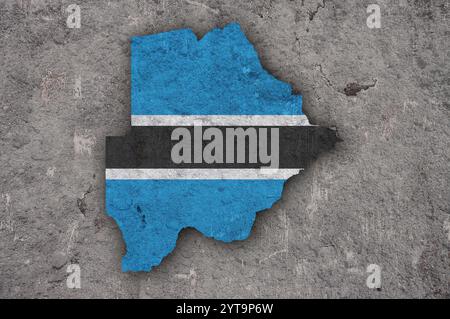 Map and flag of Botswana on weathered concrete Stock Photo - Alamy