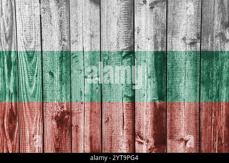 Flag on weathered wood Stock Photo