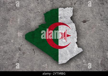 Map of Algeria on weathered concrete Stock Photo - Alamy