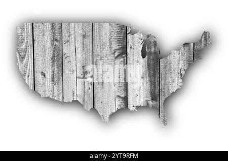 Map of the USA on weathered wood Stock Photo - Alamy