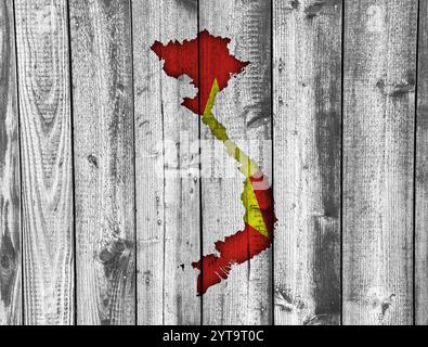 Silhouette of the map of Vietnam with its flag Stock Photo - Alamy