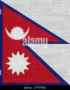 Flag of Nepal on old linen Stock Photo - Alamy