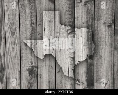 Map of Texas on weathered wood Stock Photo - Alamy