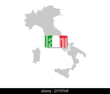 Italian flag and map Stock Photo