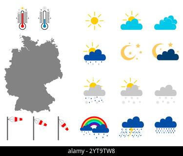 germany weather map Stock Photo - Alamy
