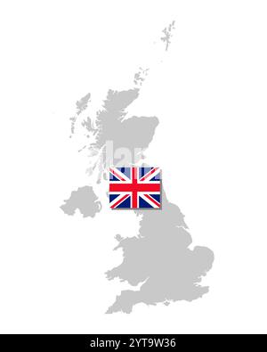 British flag and map Stock Photo