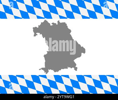 Bavarian flag and map Stock Photo