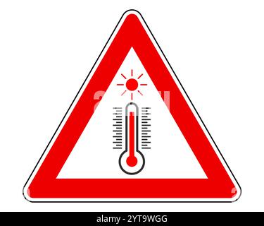 Traffic sign heat on white Stock Photo