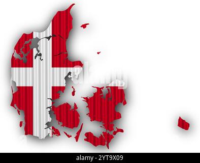 Map of Denmark on texture Stock Photo - Alamy